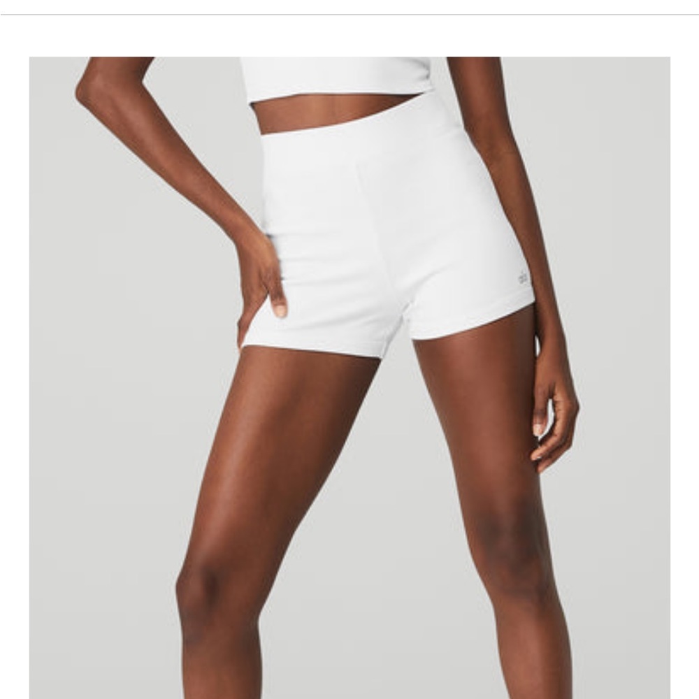 Alo goddess ribbed high waisted shorts